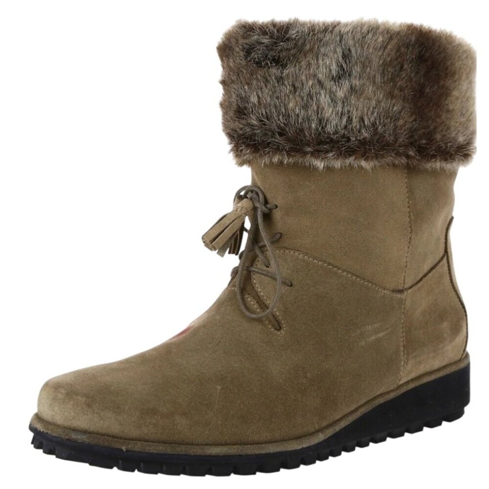 Stuart Weitzman Sockette Boots Taupe Mid-Calf Sue… - image 1